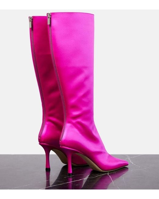 Botas Altas Agathe 85 De Saten Jimmy Choo de color Pink
