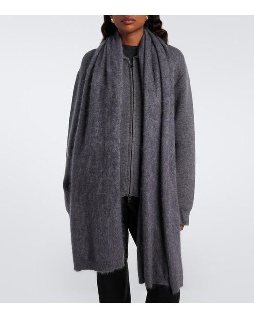 Lisa Yang Purple Brushed Cashmere Scarf