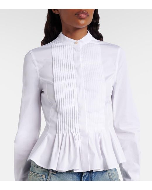 Alexander McQueen White Hemd Aus Baumwollpopeline