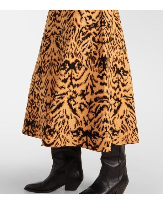 Ulla Johnson Metallic Lani Jacquard Midi Skirt