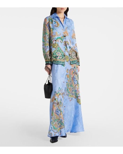 Etro Blue Printed Shirt