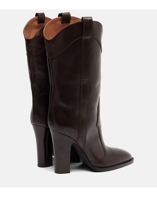 Paris Texas Brown Lavinia 100 Leather Mid-Calf Boots
