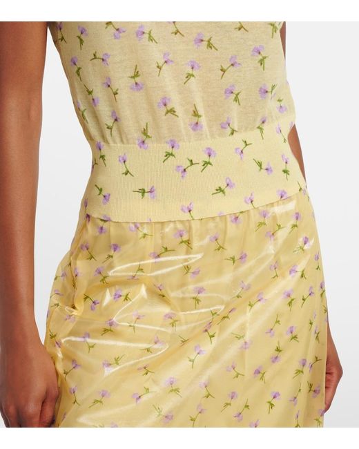 Jil Sander Metallic Floral Cotton-Blend Top