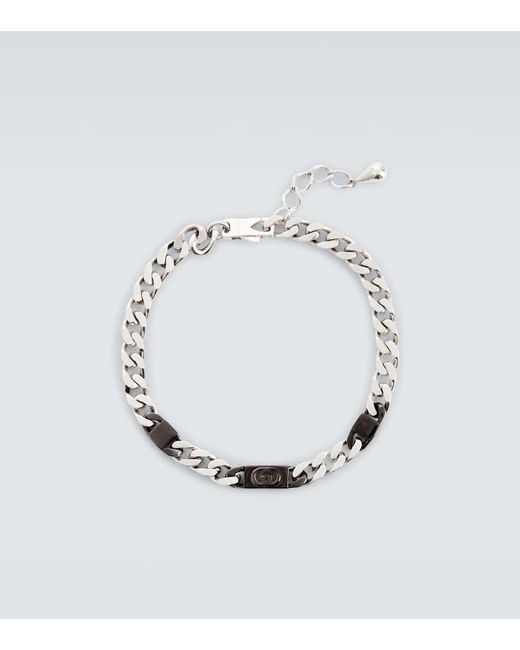 Gucci Metallic Interlocking Sterling Chain Bracelet for men