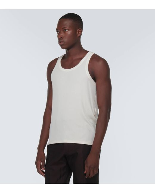 Tom Ford Natural Ribbed-knit Jersey Tank Top for men