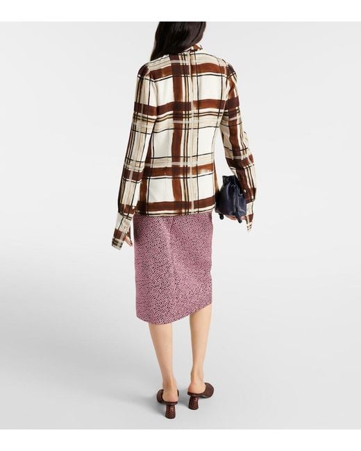 Dries Van Noten Brown Checked Top