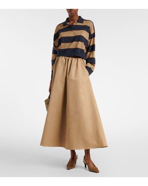 Brunello Cucinelli Brown Suede Slingback Pumps