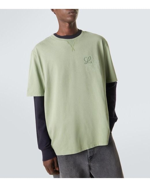 Loewe Green Anagram Cotton Jersey T-Shirt for men