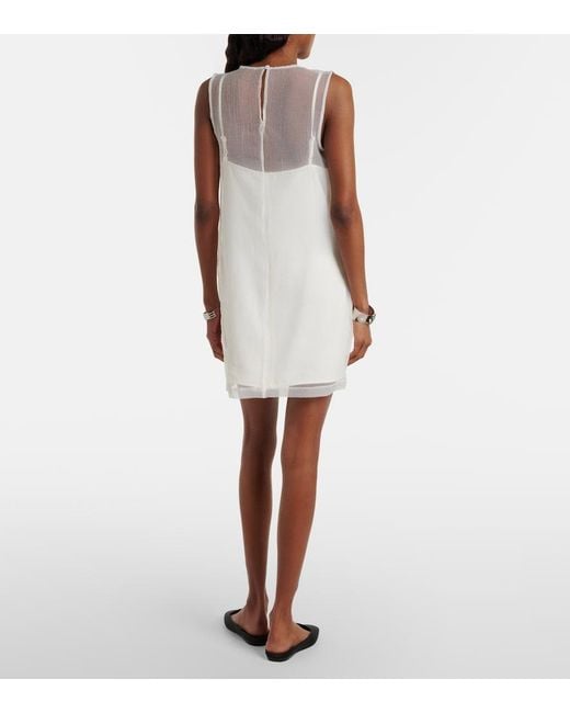 Staud White Brea Layered Shift Dress