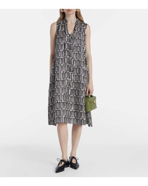 Max Mara Natural Midikleid Jackie Aus Seiden-Twill