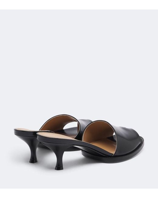 Maison Margiela Black Tabi Leather Mules