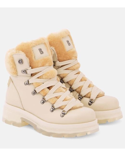 Bogner Natural Ankle Boots Aus Leder Mit Shearling