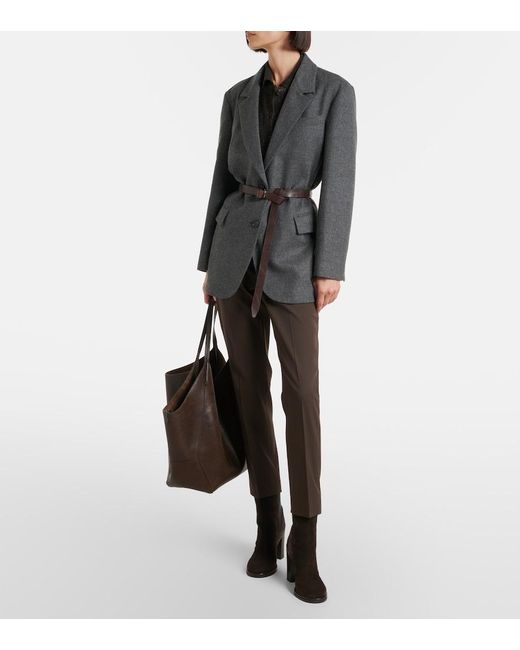 Brunello Cucinelli Brown Monili Wool Slim Pants