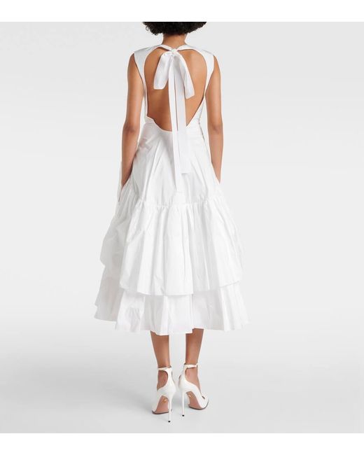Roksanda White Bridal Radica Taffeta Midi Dress
