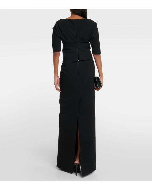 Ferragamo Black Wool-Blend Gabardine Top