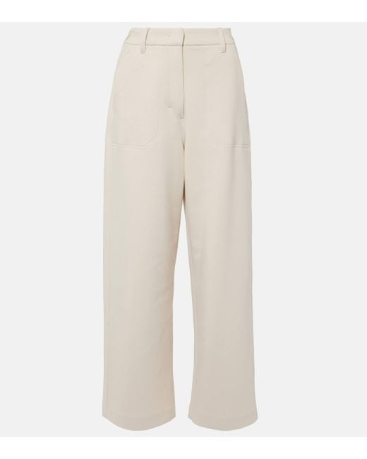 Pantalon droit en coton melange Max Mara en coloris White