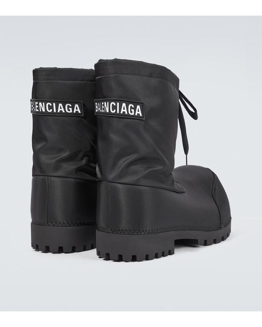 Balenciaga Black Alaska Nylon Ankle Boots for men
