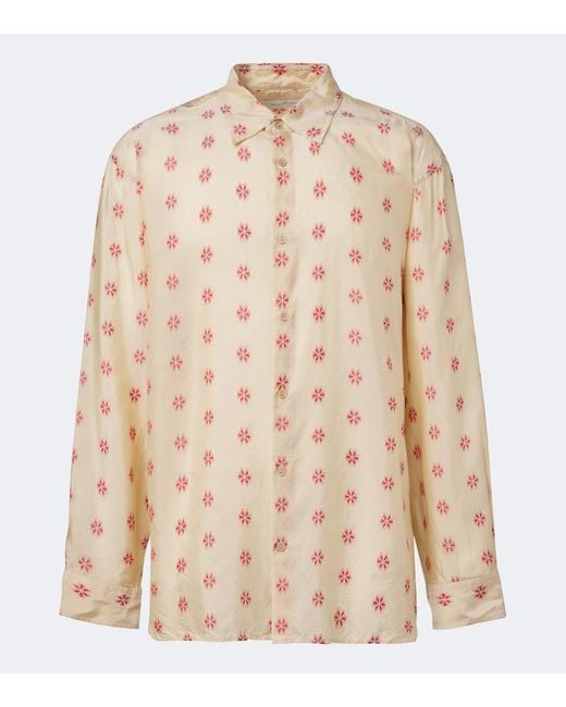 Dries Van Noten Natural Floral Jacquard Shirt for men