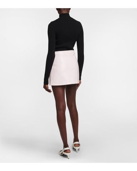 Courreges Pink Coated Cotton Miniskirt