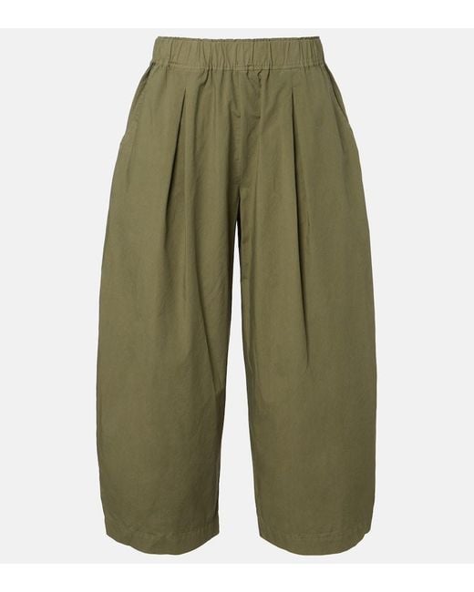 Velvet Green Sophia Cotton Poplin Wide-Leg Pants