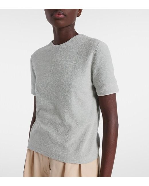 Loro Piana Gray Cannareggio Silk And Cotton Top
