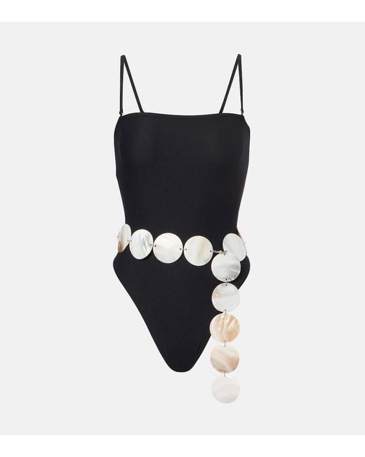 SAME Black Shell Disc Swimsuit