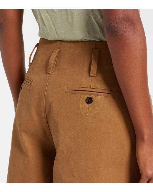 Chloé Brown Bermuda-Shorts Aus Baumwoll-Canvas