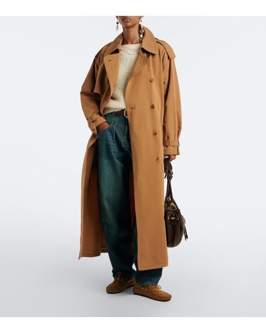 Isabel Marant Brown Violette Cotton And Linen Trench Coat
