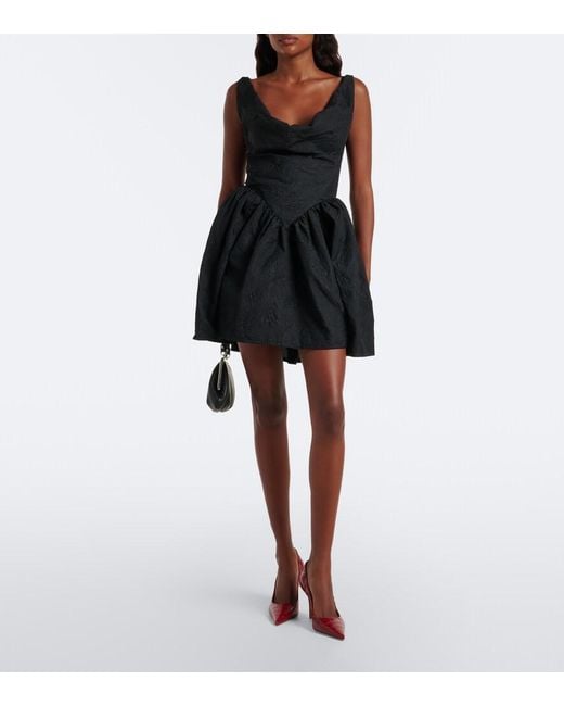 Vivienne Westwood Black Sunday Floral Jacquard Minidress