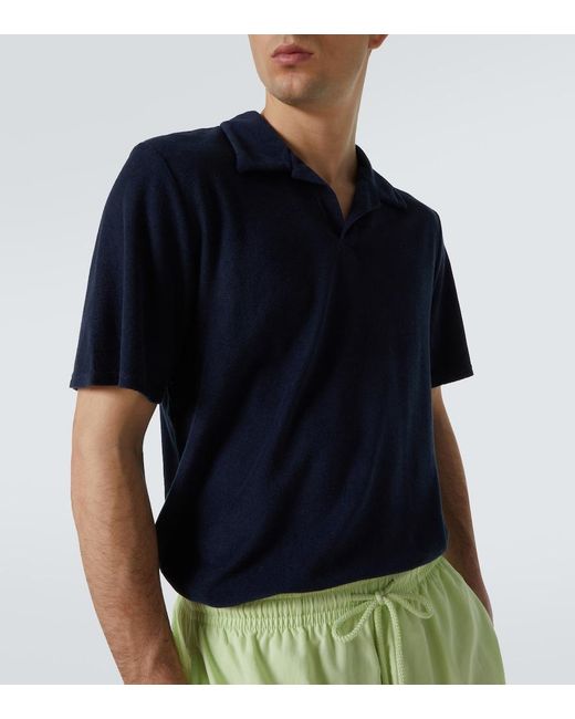Frescobol Carioca Blue Faustino Terry Polo Shirt for men