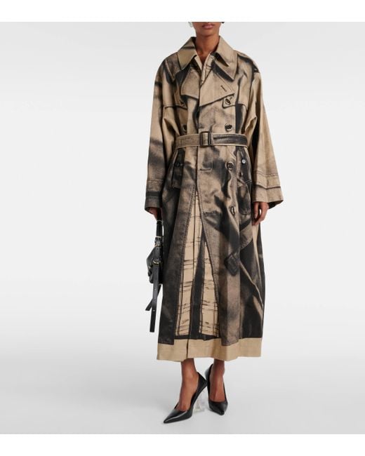 Jean Paul Gaultier Multicolor Printed Oversized Cotton Trench Coat