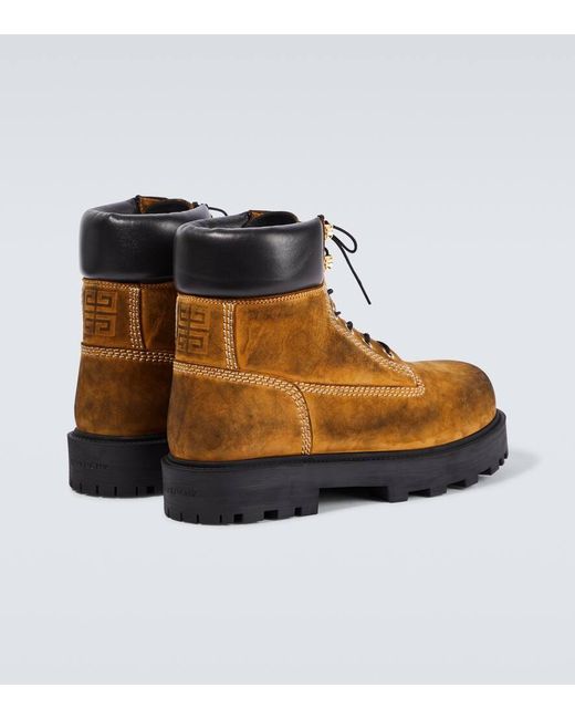 Givenchy Brown Lace-Up Boots for men