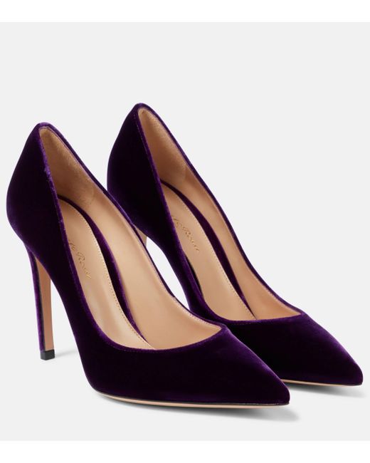 Gianvito Rossi Purple Gianvito 105 Velvet Pumps