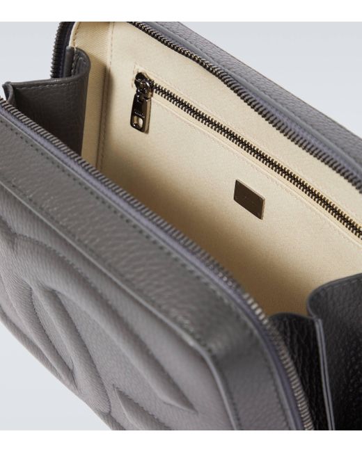 Dolce & Gabbana Gray Dg Leather Camera Bag for men