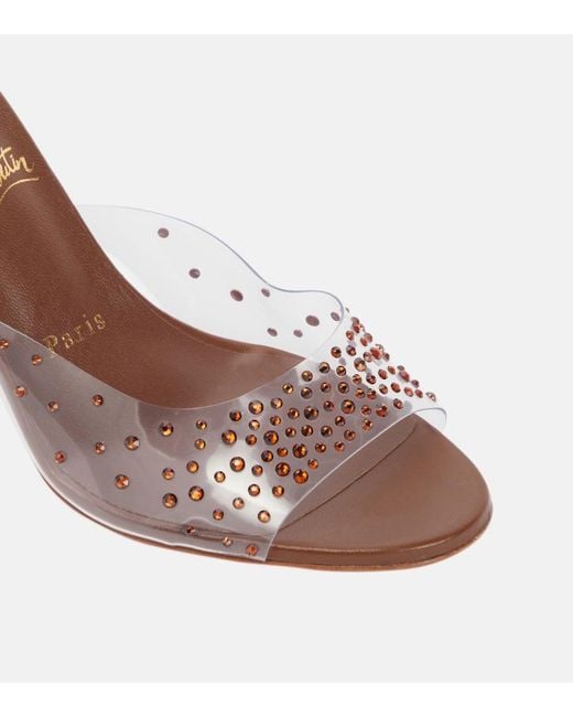 Christian Louboutin Multicolor Nudes Degramule Embellished Mules