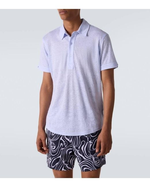 Polo Sebastian di Orlebar Brown in Blue da Uomo