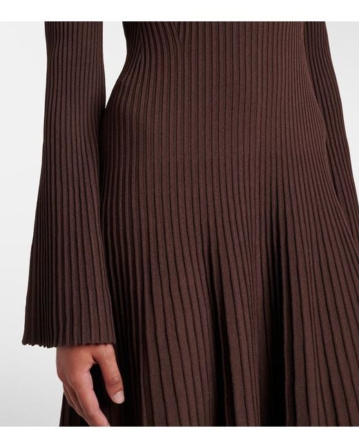Jonathan Simkhai Brown Genna Ribbed-Knit Midi Dress