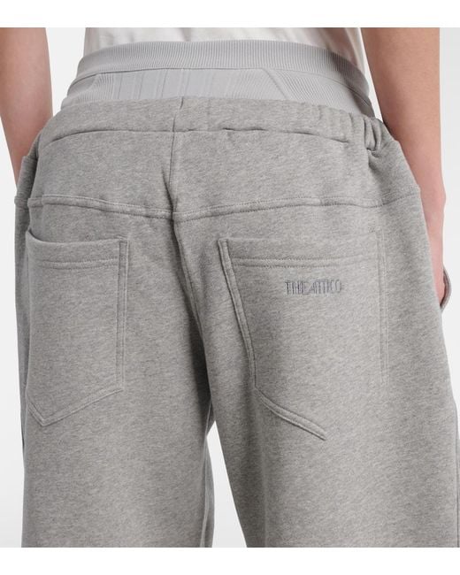 The Attico Gray Cotton Jersey Sweatpants