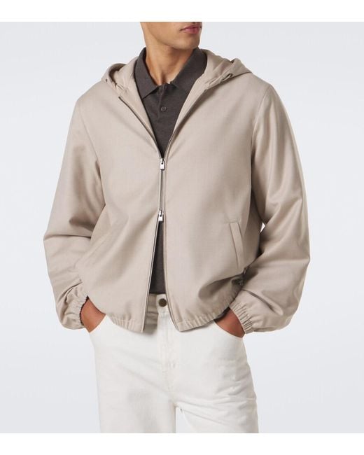 Agnona Natural Hooded Wool Jacket for men