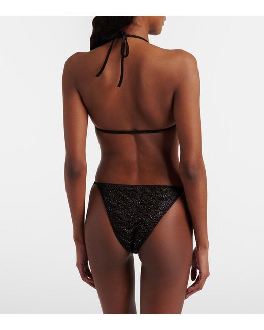 Missoni White Zigzag Sequined Lame Bikini