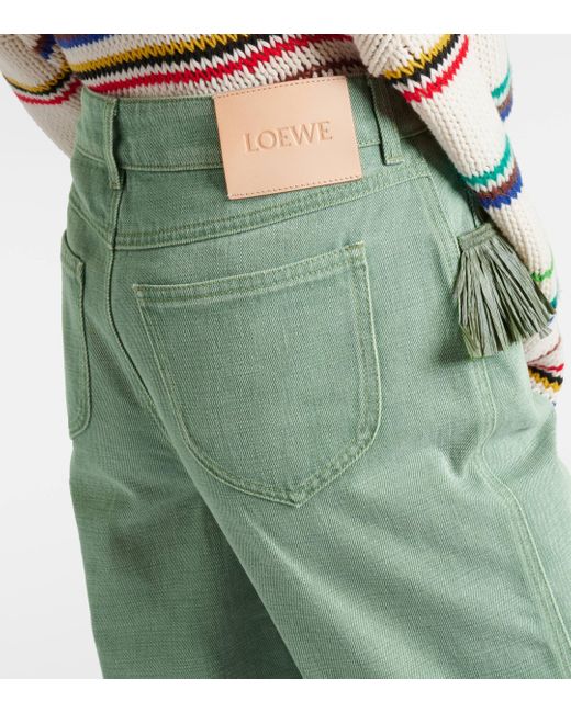Loewe Green Paula's Ibiza Fringed Bootcut Jeans