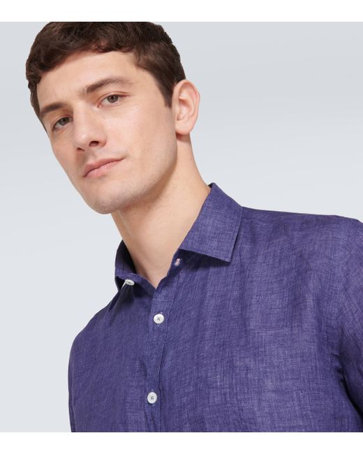 Chemise en coton Canali pour homme en coloris Blue