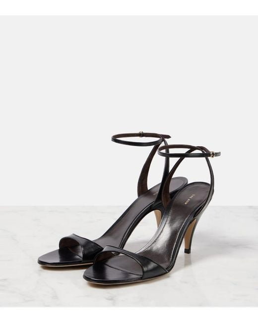 The Row Black Sandalen Vika 80 Aus Leder