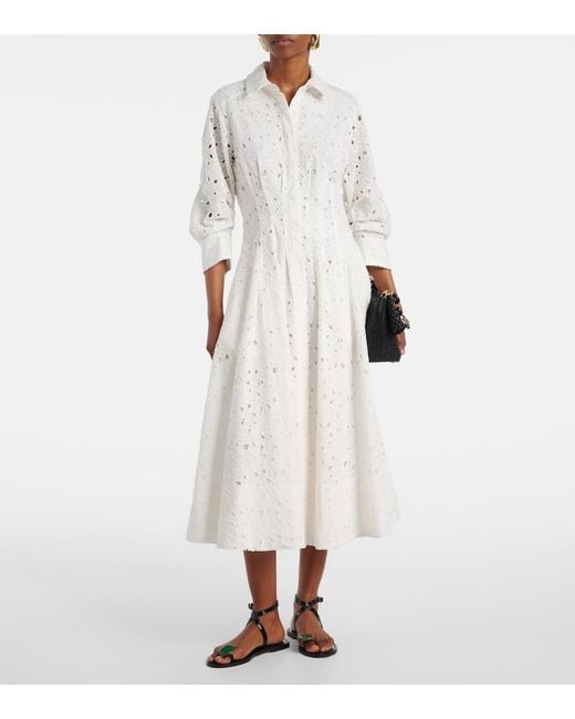 Jonathan Simkhai White Jazz Cotton Broderie Anglaise Midi Dress