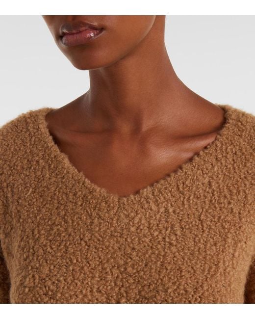 Max Mara Brown Pantera Camel Hair And Silk Sweater