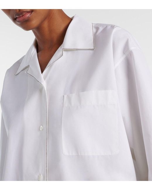 The Row White Ashlin Cotton Poplin Shirt