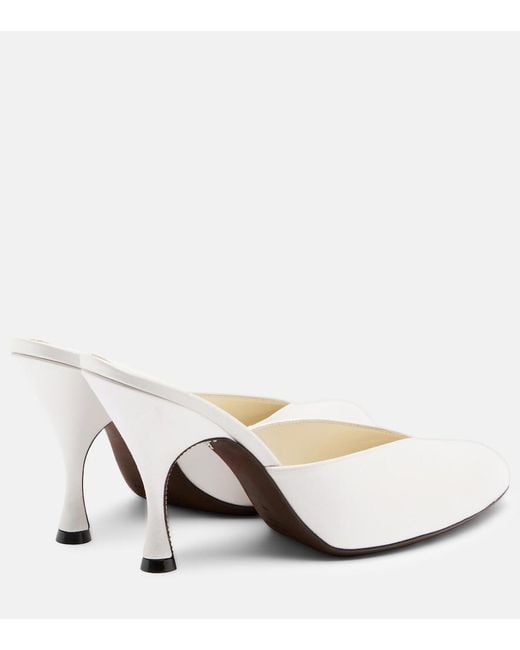 Herbert Levine White Sitting Pretty Satin Mules