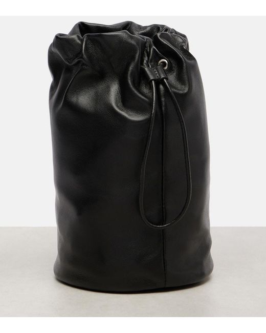 The Row Black Leather Pouch