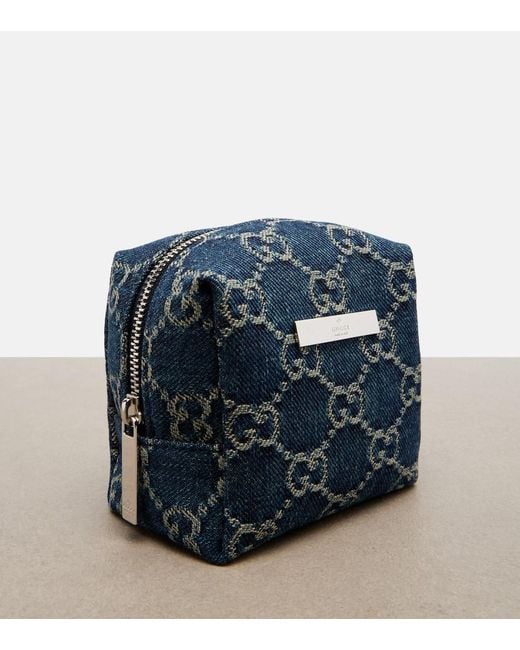 Gucci Blue Essence Classic Mini Denim Makeup Bag