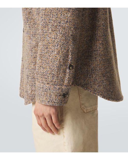 Loewe Brown Anagram Wool-Blend Overshirt for men